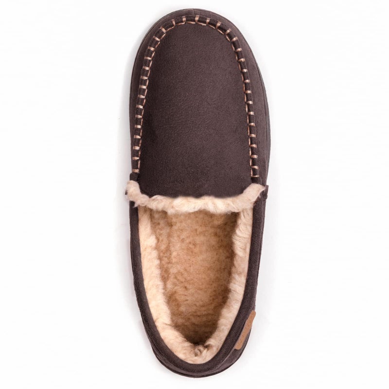 Zigzagger Men's Moccasin Slippers Memory Foam House Shoes, Indoor and Outdoor Warm Loafer Slippers, Coffee, 10 M US - Image 3
